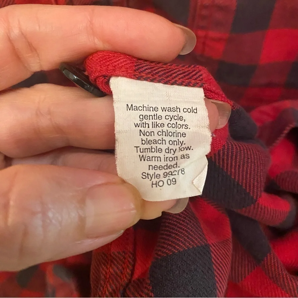 J. CREW Men Red Buffalo Plaid Buttoned Long Sleeve Top Size Medium